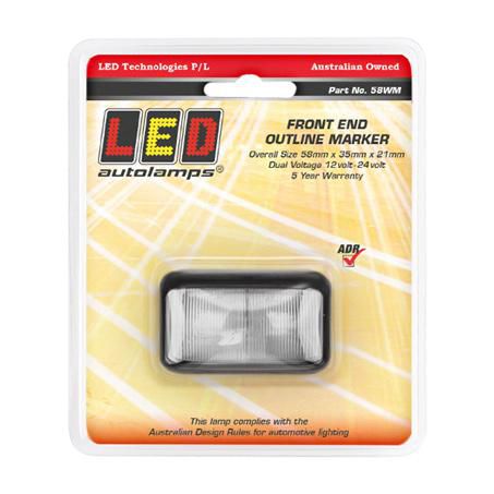 LED 10/30V Front Outline Position Marker With 2 White LED