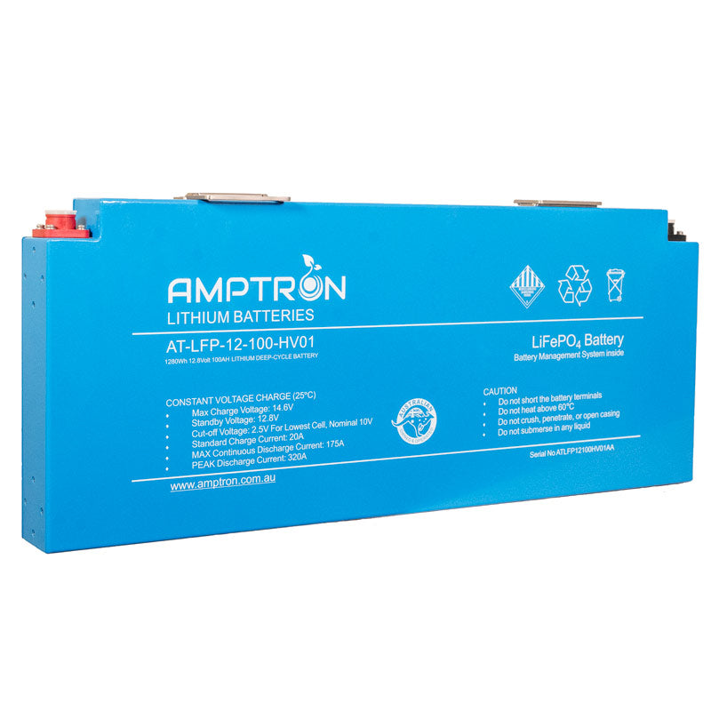Amptron 12V 100Ah / 175A Continuous Discharge LiFePO4 Blade Battery