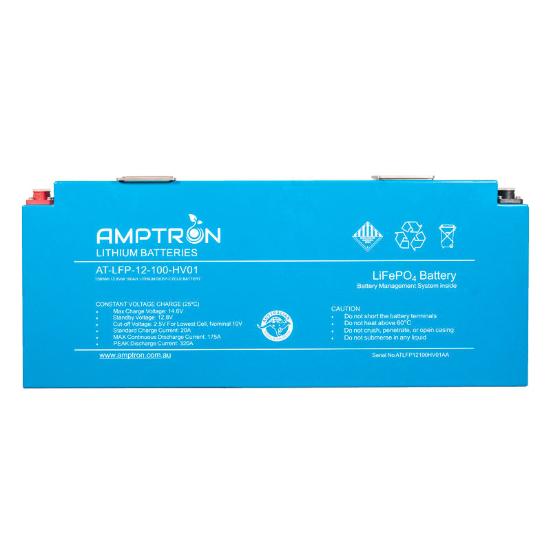 Amptron 12V 100Ah / 175A Continuous Discharge LiFePO4 Blade Battery