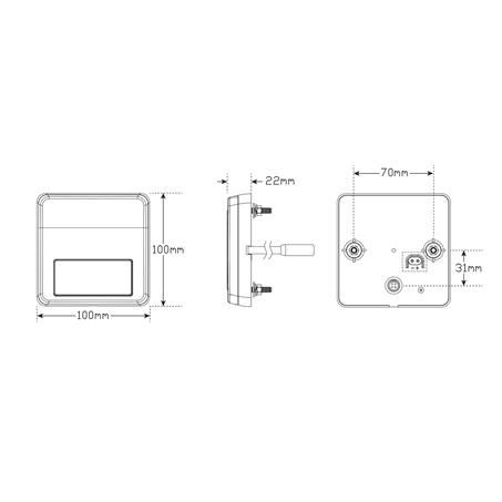 12V LED Stop/Tail/Indicator Light With Reflex Reflector