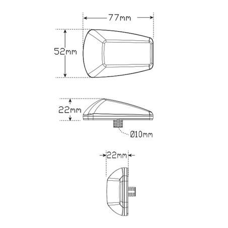 LED 2/24V Cat6 Side Direction Indicator Clear Lens
