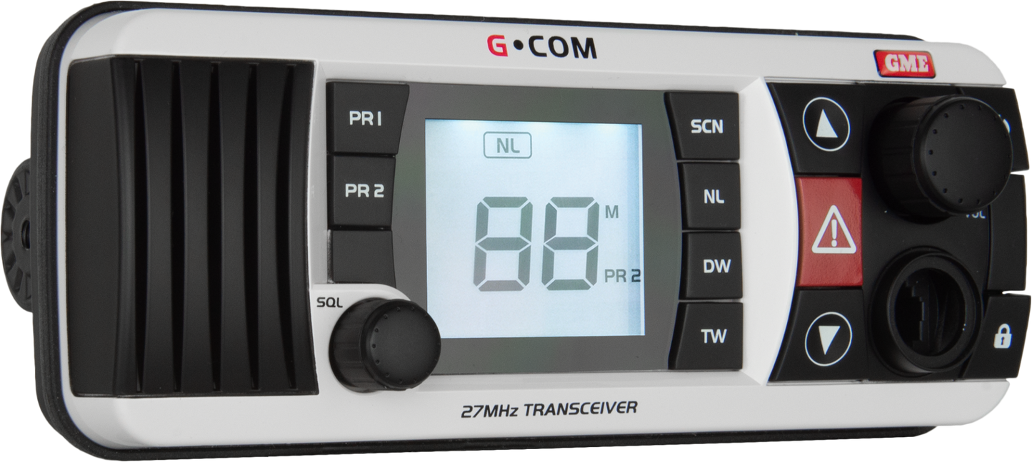 GME 27MHz Fixed Mount Marine Radio - White