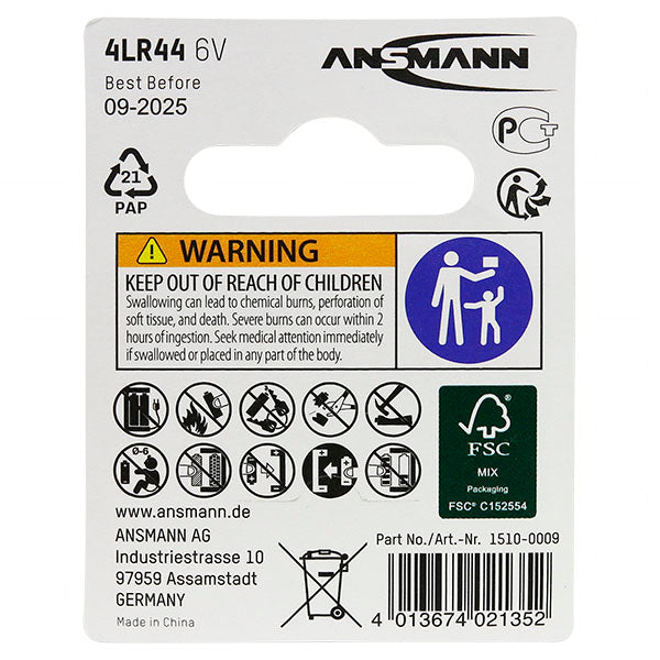 Alkaline Battery 4LR44