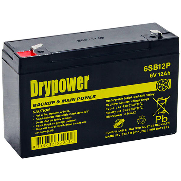 6V 12Ah Sealed Lead Acid Battery