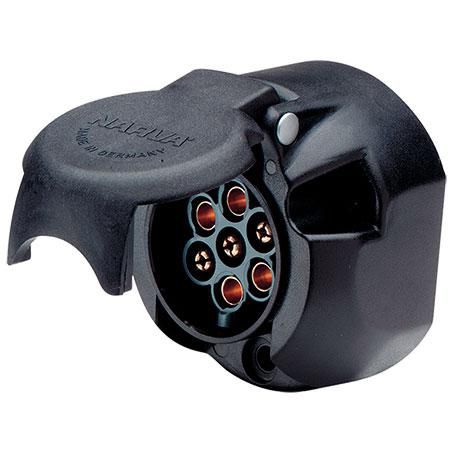 7 Pin Trailer Socket - Plastic Round Large