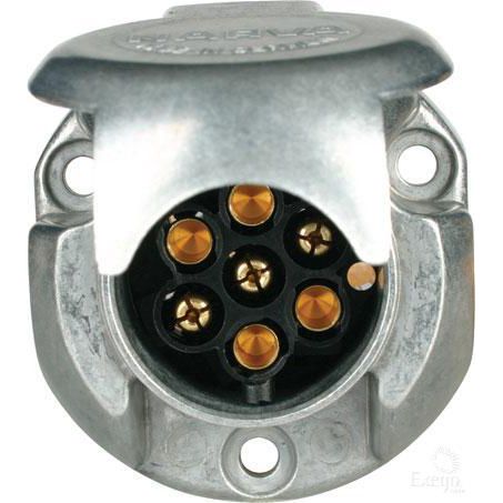 7 Pin Trailer Socket - Round Metal Large