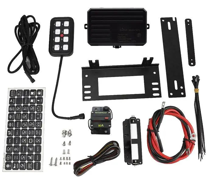 8 Way Switch Panel with LED Indicators – 12/24V, Compact Design