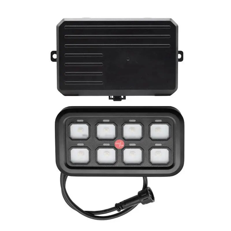 8 Way Switch Panel with LED Indicators – 12/24V, Compact Design