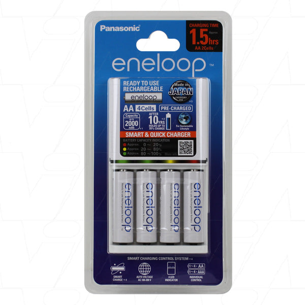 Eneloop AA/AAA 240V Charger with 4X AA