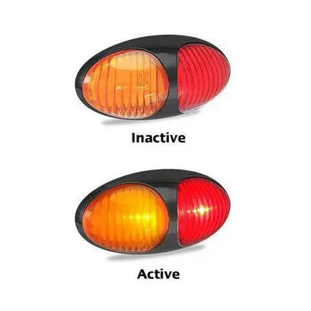 Amber/Red Side Marker Light - Black Bezel, ADR Approved (37ARM2P)