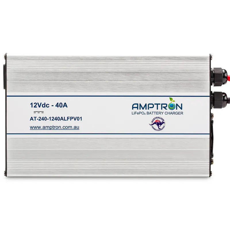 Amptron 12 V 40 A LiFePO₄ AC‑DC Battery Charger with Battery Wake‑Up