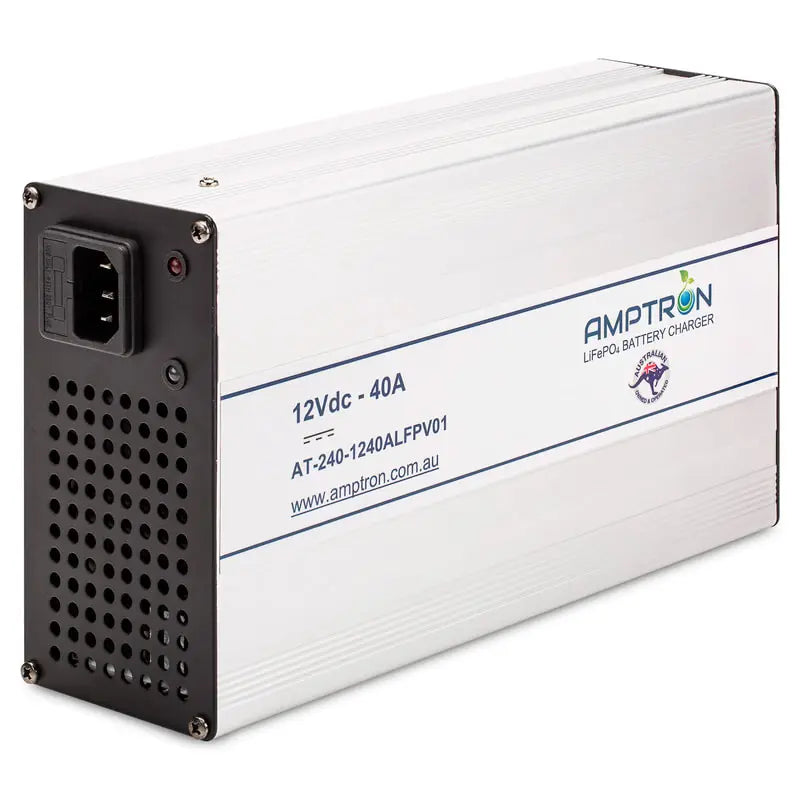 Amptron 12 V 40 A LiFePO₄ AC‑DC Battery Charger with Battery Wake‑Up