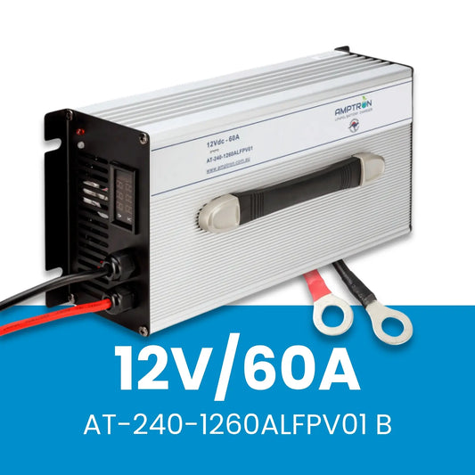 Amptron 12 V 60 A LiFePO₄ AC‑DC Battery Charger with Battery Wake‑Up