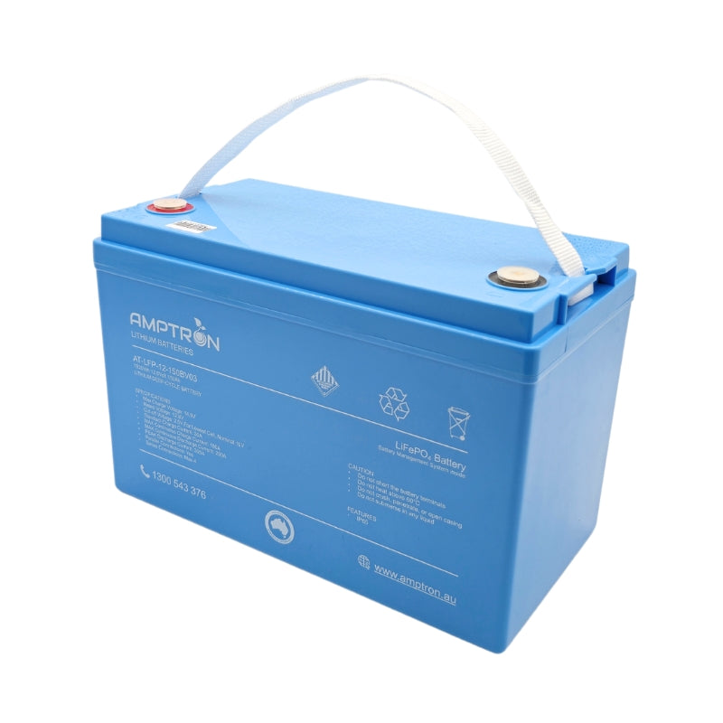 Amptron 12V 150Ah / 100A Continuous Discharge Compact LiFePO4 Battery