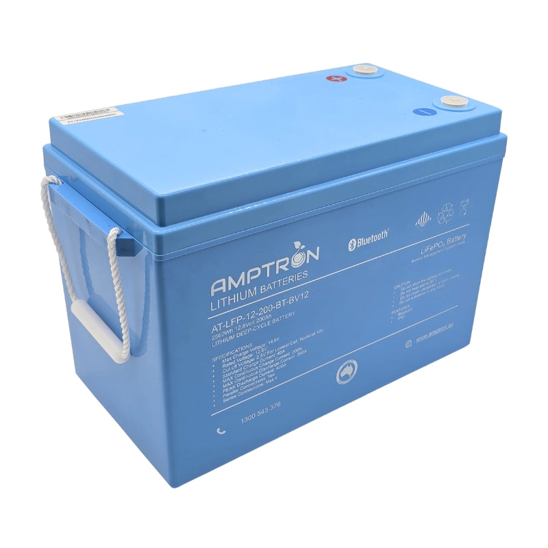 Amptron 12V 200Ah / 200A Continuous discharge LiFePO4 Battery with Bluetooth Connectivity