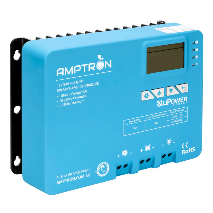 Amptron 40 A MPPT Solar Charge Controller 12 V/24 V with Bluetooth
