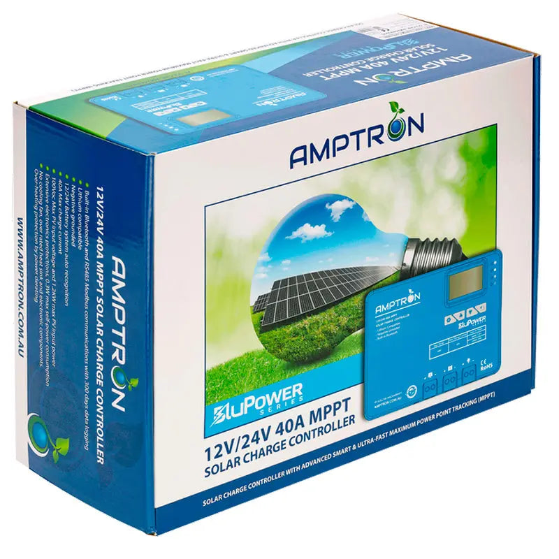 Amptron 40 A MPPT Solar Charge Controller 12 V/24 V with Bluetooth