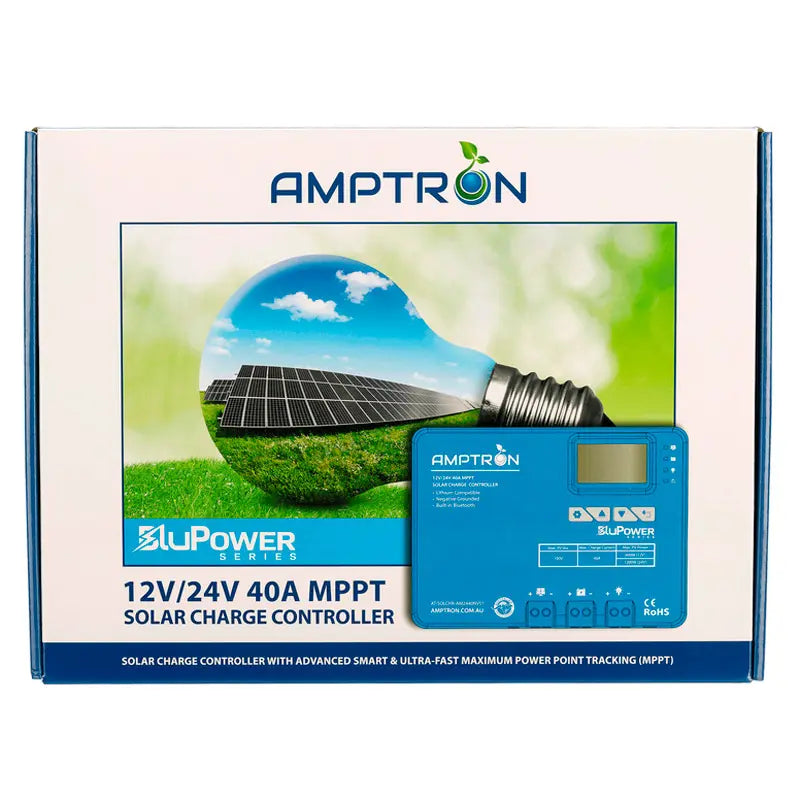 Amptron 40 A MPPT Solar Charge Controller 12 V/24 V with Bluetooth