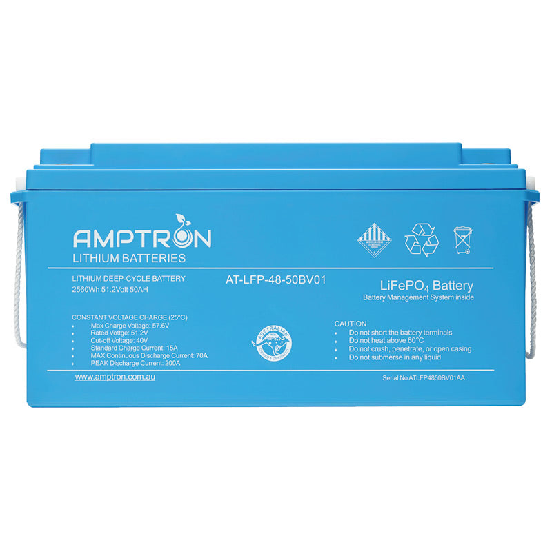 Amptron 48V 50Ah / 70A Continuous Discharge LiFePO4 Battery