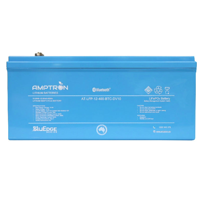 BluEdge 12V 400Ah / 200A Continuous Discharge LiFePO4 Battery with Bluetooth + RS485 + CAN bus