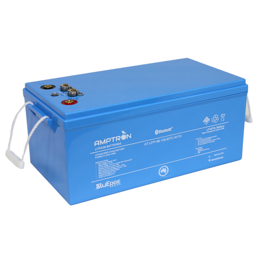 Amptron BluEdge 48V 100Ah / 100A Continuous Discharge LiFePO4 Battery with Bluetooth + RS485 + CAN bus