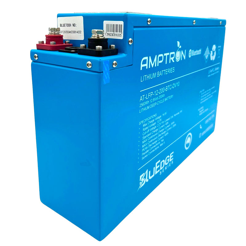 Amptron BluEdge SLIMLINE 12V 200Ah / 200A Continuous Discharge LiFePO4 Battery with Bluetooth + RS485 + CANbus