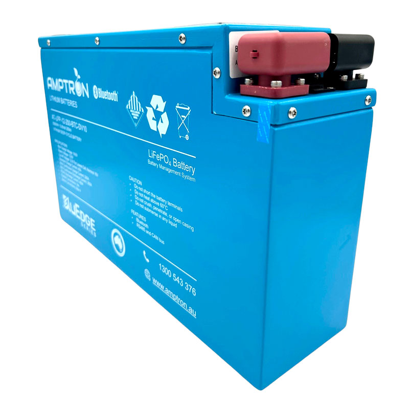 Amptron BluEdge SLIMLINE 12V 200Ah / 200A Continuous Discharge LiFePO4 Battery with Bluetooth + RS485 + CANbus