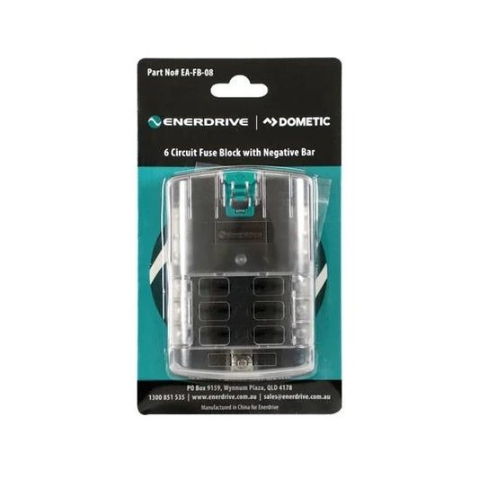 Enerdrive 6-Circuit Fuse Block with Negative Bus - EA-FB-08