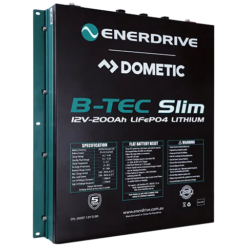 Enerdrive B-TEC 200amp / 12v LiFePO4 Slim Metal Case Battery