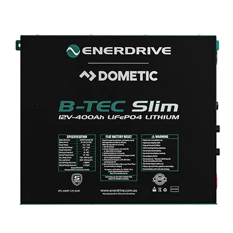 Enerdrive B-TEC 400amp / 12v LiFePO4 BT Slim Metal Case Battery