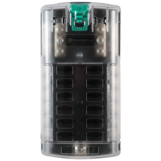 Enerdrive Fuse Block – 12-Circuit with Negative Bus & Cover (EA-FB-07)