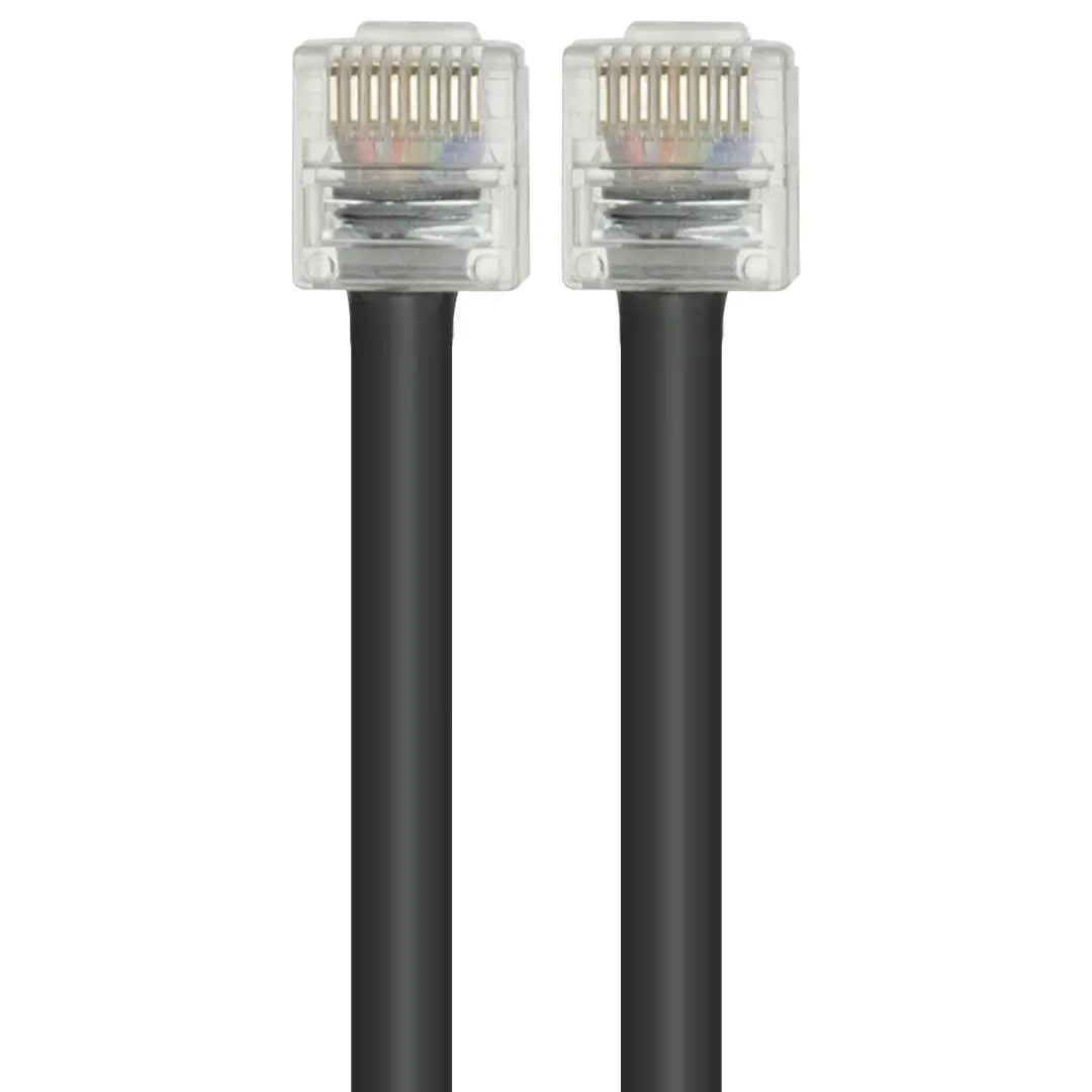Two black GME 8 Pin Microphone Extension Lead cables with clear connectors on a white background. Product code LE040