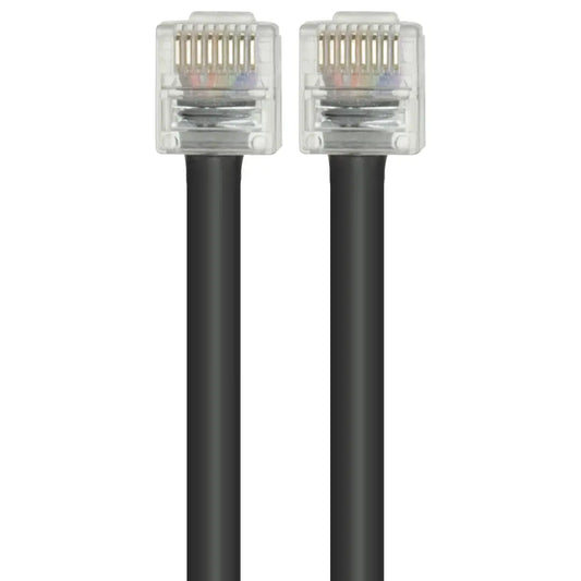 Two black GME 8 Pin Microphone Extension Lead cables with clear connectors on a white background. Product code LE040