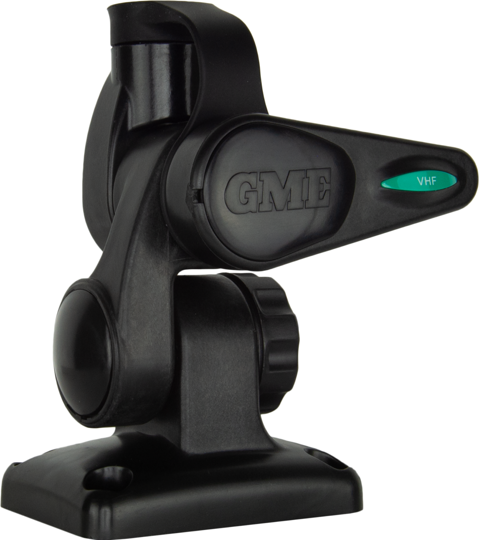 GME Double Swivel Rectangular Antenna Base - Suit AW36xx whips - Black