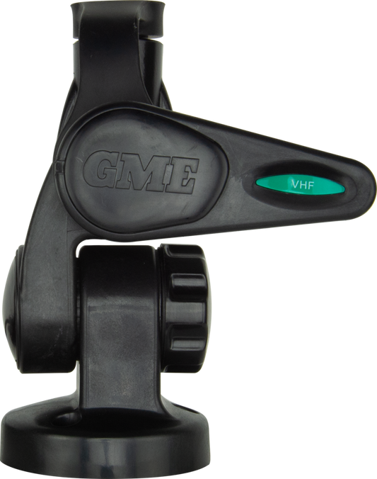 GME Double Swivel Round Antenna Base - Suit AW36xx Whips - Black