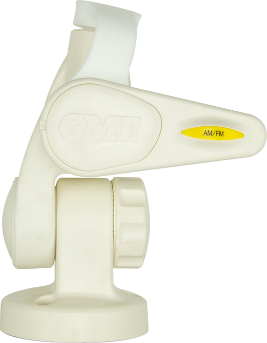 GME Double Swivel Round Antenna Base - Suit AW36xx Whips - White