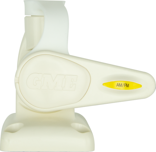 GME Single Swivel Rectangular Antenna Base - Suit AW36xx Whips - White