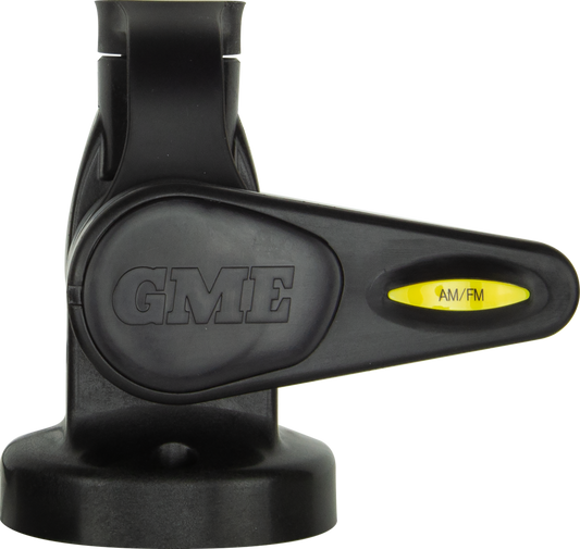 GME Single Swivel Round Antenna Base - Suit AW36xx Whips - Black
