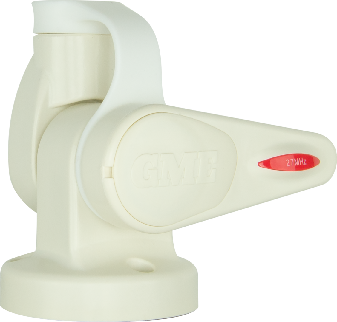 GME Single Swivel Round Antenna Base - Suit AW36xx Whips - White