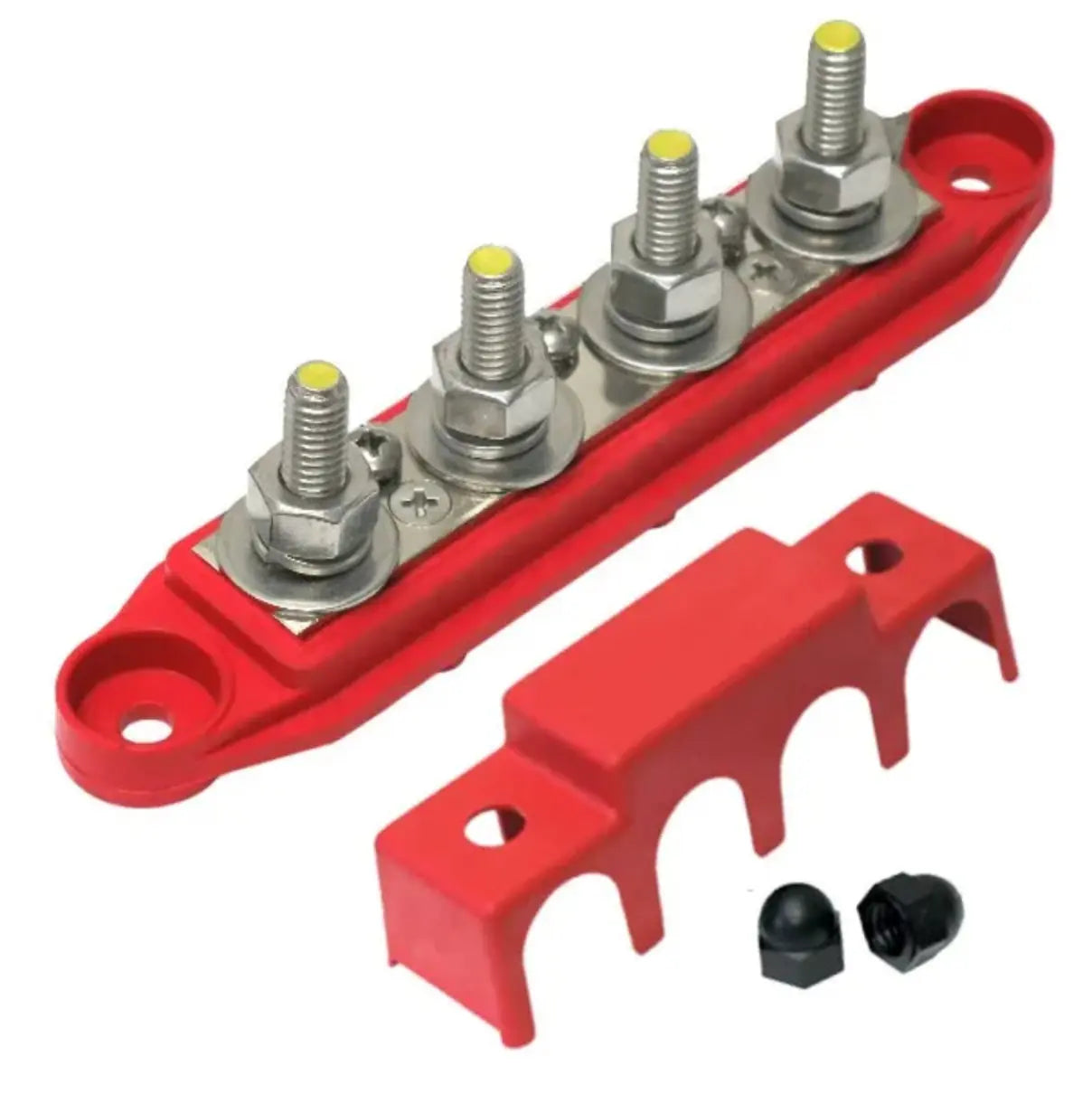 Jaylec 4 Point Busbar 8mm Posts 250A 12V Red BB4211R
