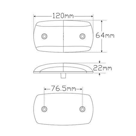 LED Autolamps 12/24V Amber/Red Side Marker Light
