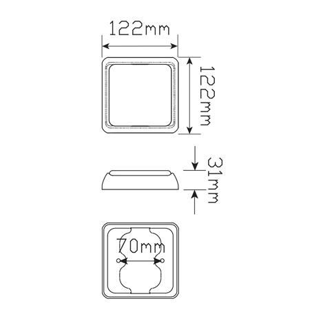 Autolamps 12/24V Stop/Tail Lamp 49 LEDs With Bracket And 30cm Wire