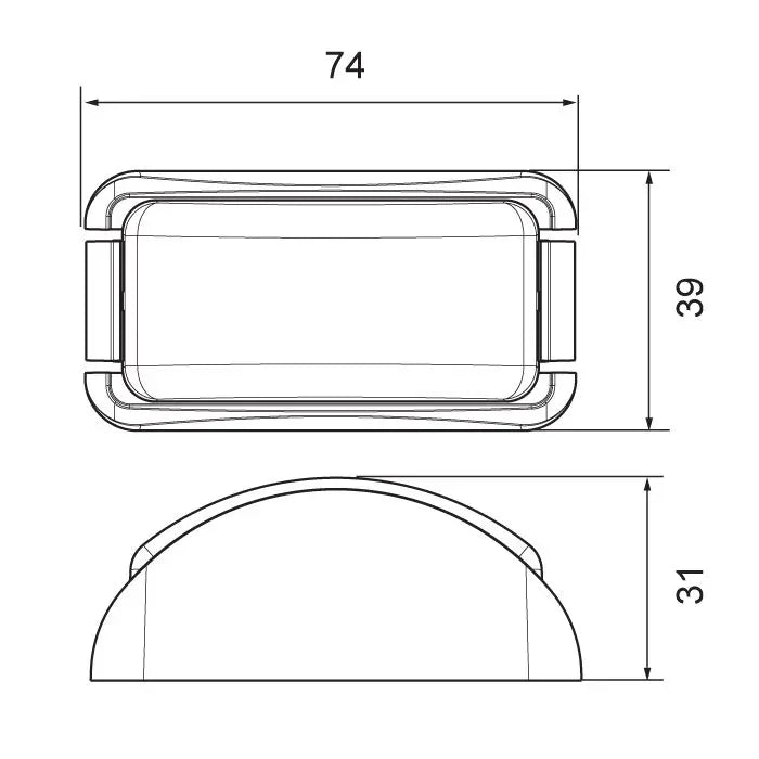 LED Side Marker Lamp Amber/Red 12/24V with Black Bracket (LV0351)