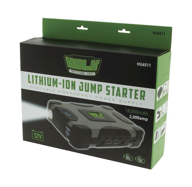Hulk 4x4 Lithium-Ion Jump Starter - 18,000mAh - 2,000 Amp