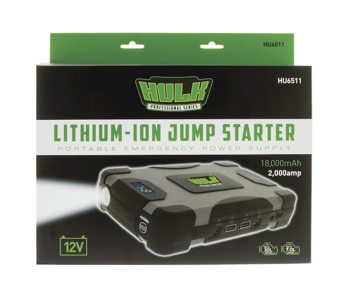 Hulk 4x4 Lithium-Ion Jump Starter - 18,000mAh - 2,000 Amp