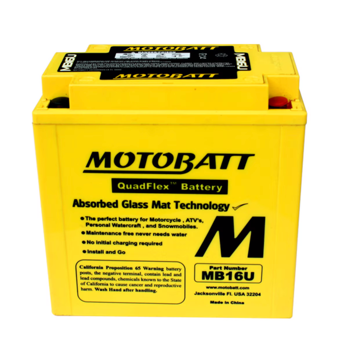 MB16U Motobatt 12V AGM Battery