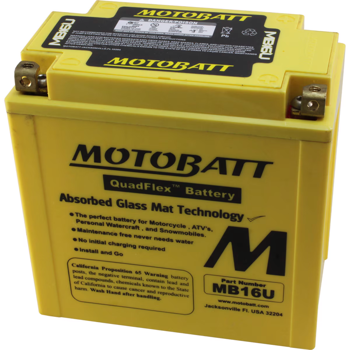MB16U Motobatt 12V AGM Battery