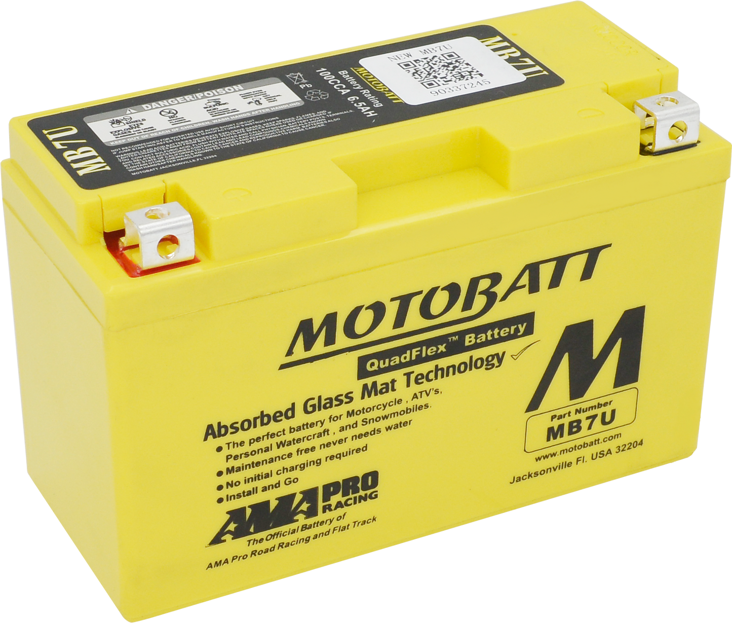 MB7U Motobatt 12V AGM Battery