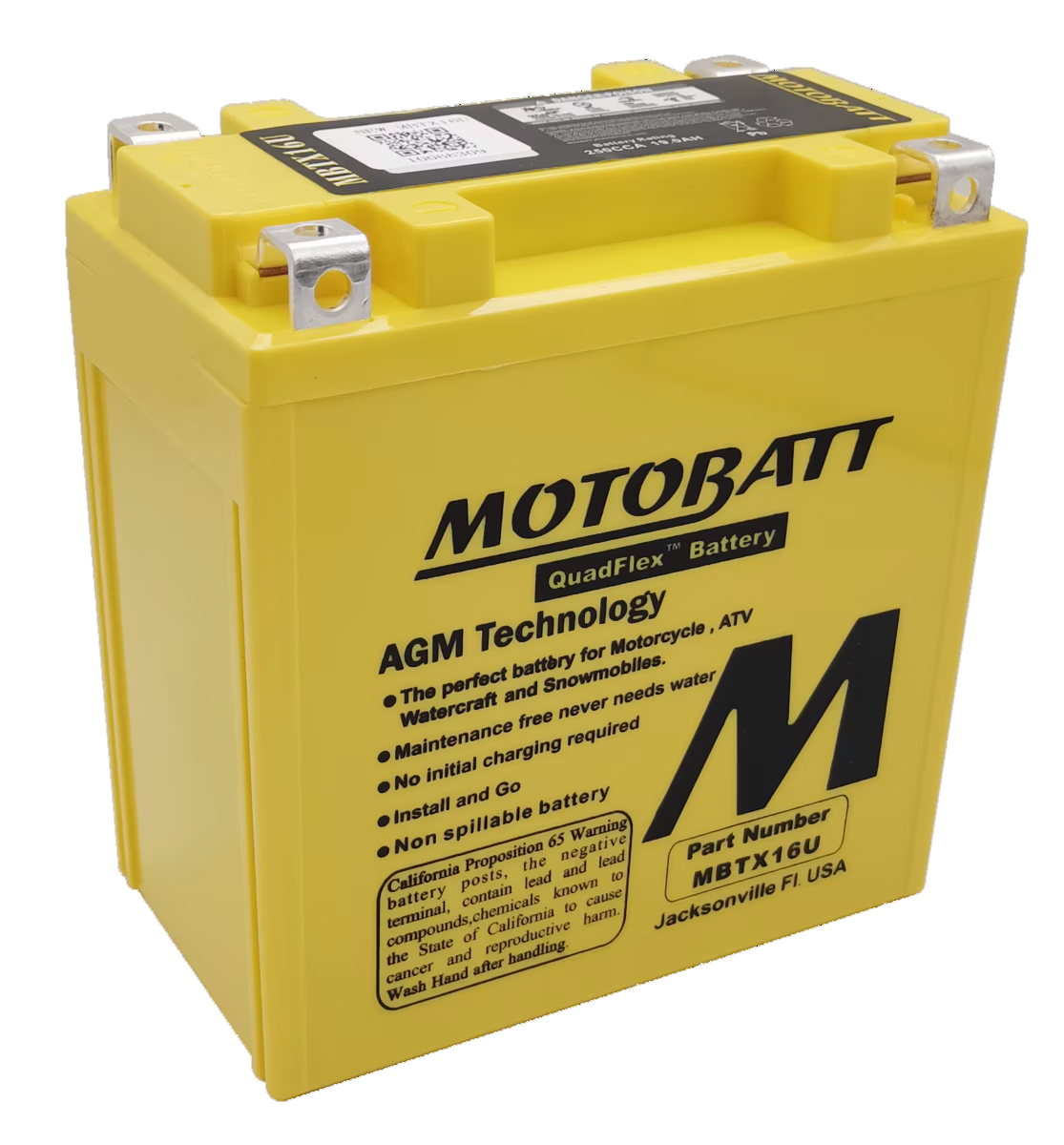 MBTX16U Motobatt 12V AGM Battery