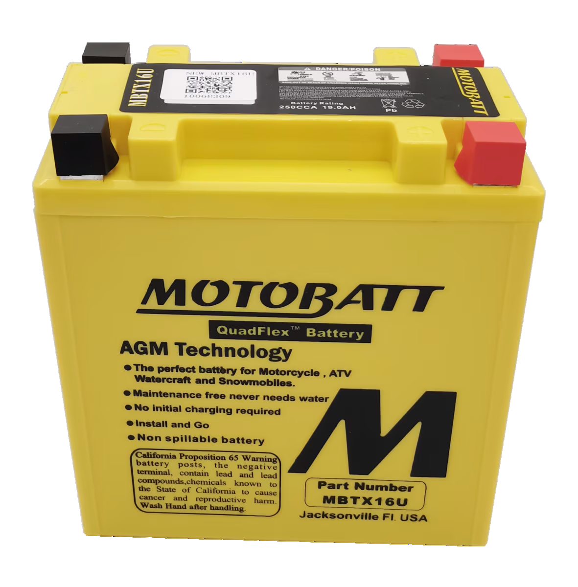 MBTX16U Motobatt 12V AGM Battery